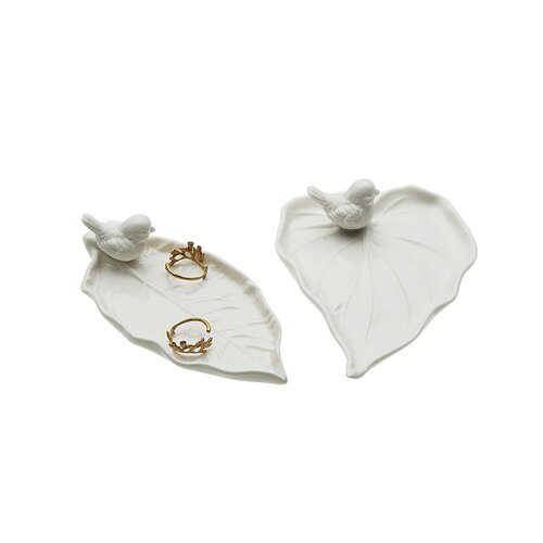 CERAMIC BIRD LEAF PLATE