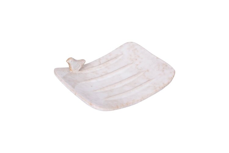 STONEWARE BIRD SOAP DISH