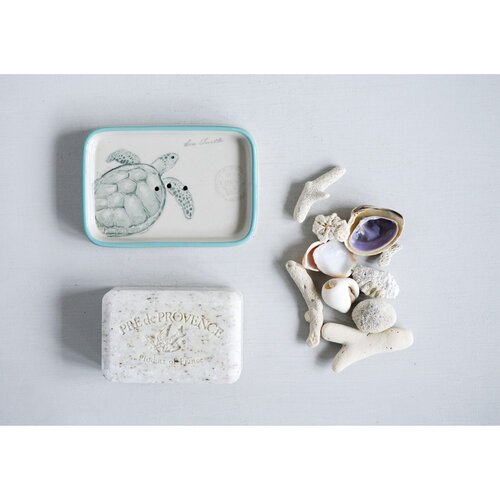 STONEWARE TURTLE SOAP DISH